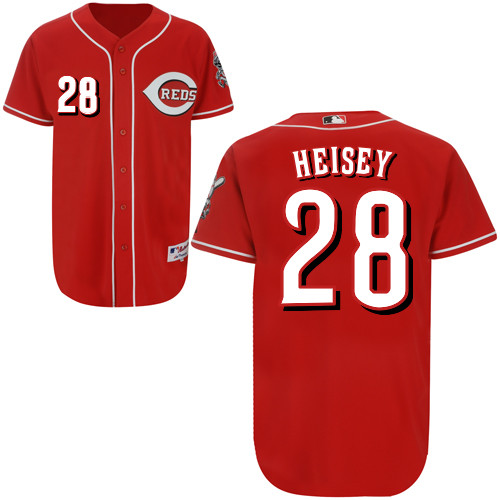 Chris Heisey #28 MLB Jersey-Cincinnati Reds Men's Authentic Red Baseball Jersey